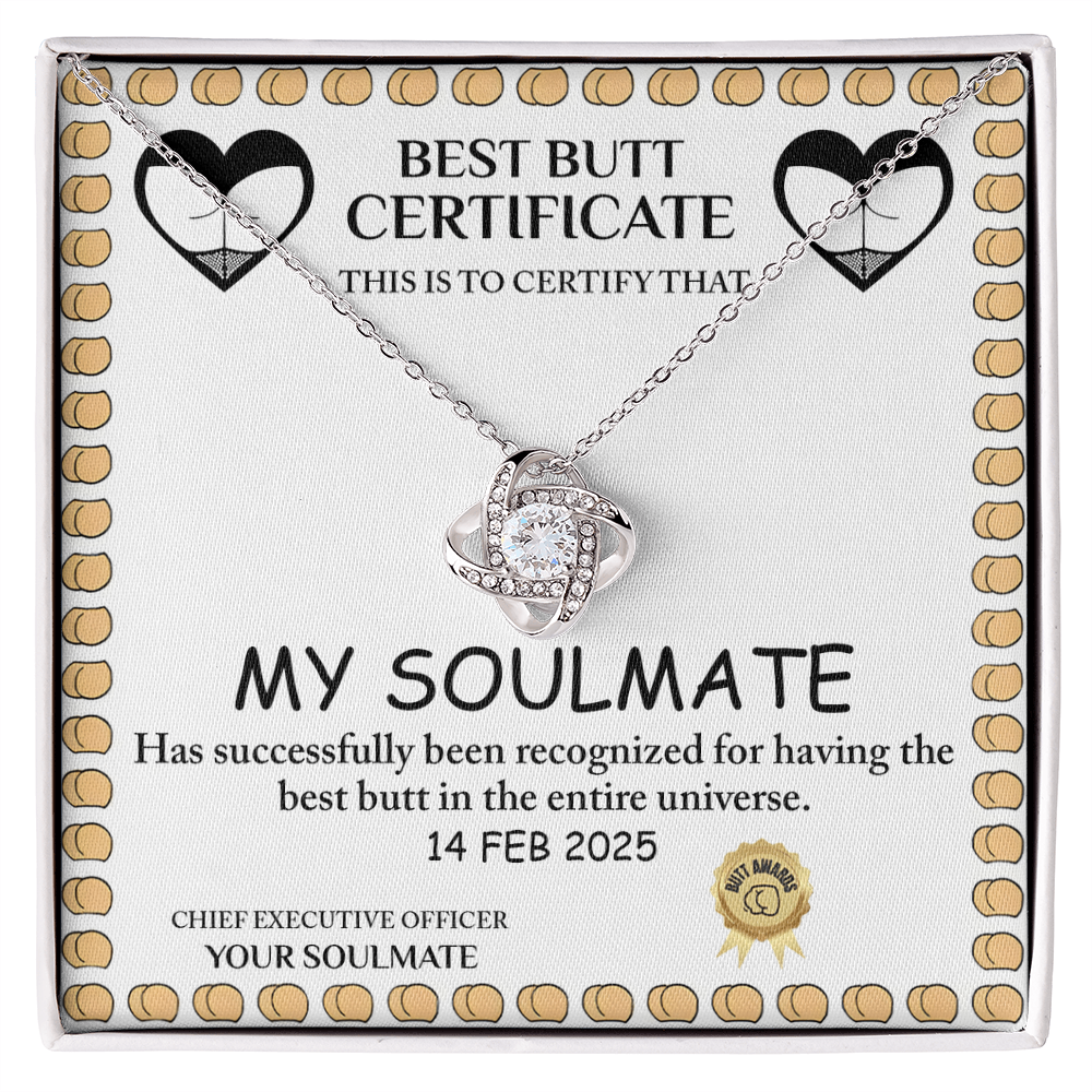 Best Butt & Endless Love Certified! Funny Love Knot Necklace Valentine's Day Gift - Mallard Moon Gift Shop