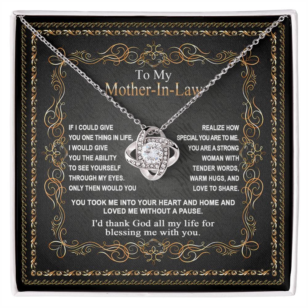 Mother-in-Law Gift You Took Me Into Your Heart and Home Love Knot Pendant Necklace - Mallard Moon Gift Shop