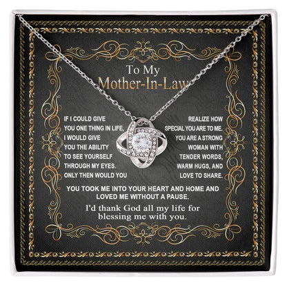 Mother-in-Law Gift You Took Me Into Your Heart and Home Love Knot Pendant Necklace - Mallard Moon Gift Shop