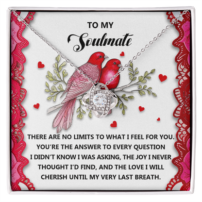 Romantic Gift for Her: Love Knot Necklace with Emotional Soulmate Message - Mallard Moon Gift Shop
