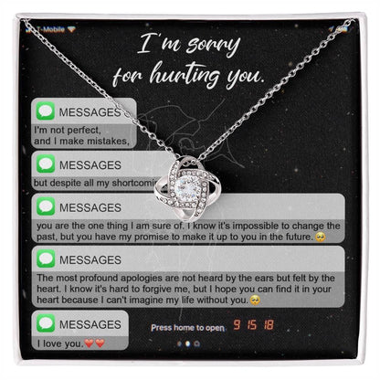 Gift for Girlfriend, Wife - Sorry, Life Without You - Love Knot Pendant Necklace - Mallard Moon Gift Shop