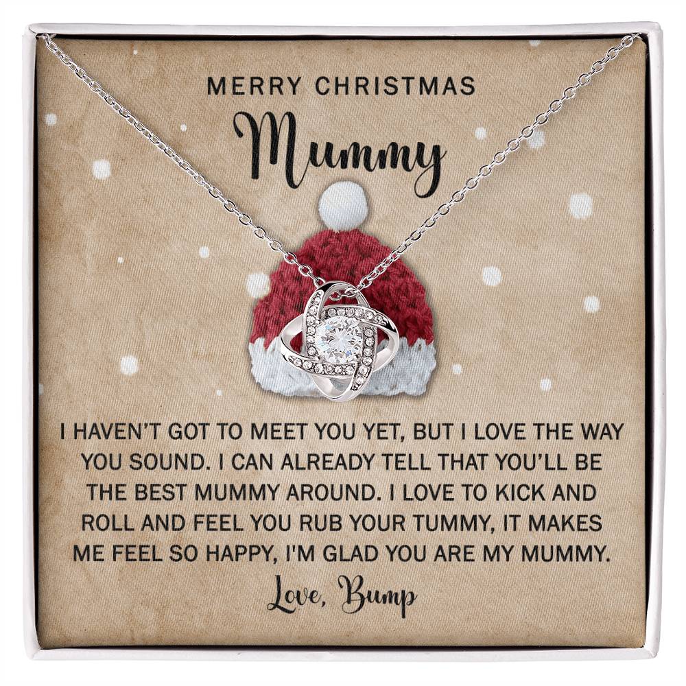 Gift for Mummy - Rub Your Tummy - Love Knot Pendant Necklace - Mallard Moon Gift Shop