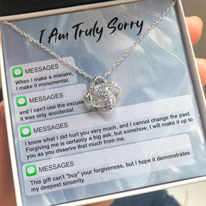 Gift for Girlfriend, Wife - Sorry, Make A Mistake - Love Knot Pendant Necklace - Mallard Moon Gift Shop