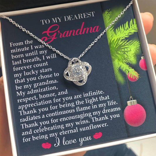 Gift for Grandma - Eternal Sunflower - Love Knot Pendant Necklace - Mallard Moon Gift Shop