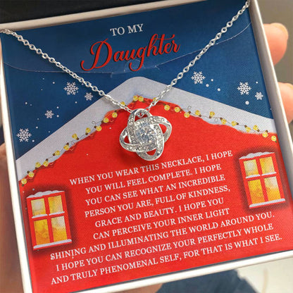 Gift for Daughter - Feel Complete - Love Knot Pendant Necklace - Mallard Moon Gift Shop