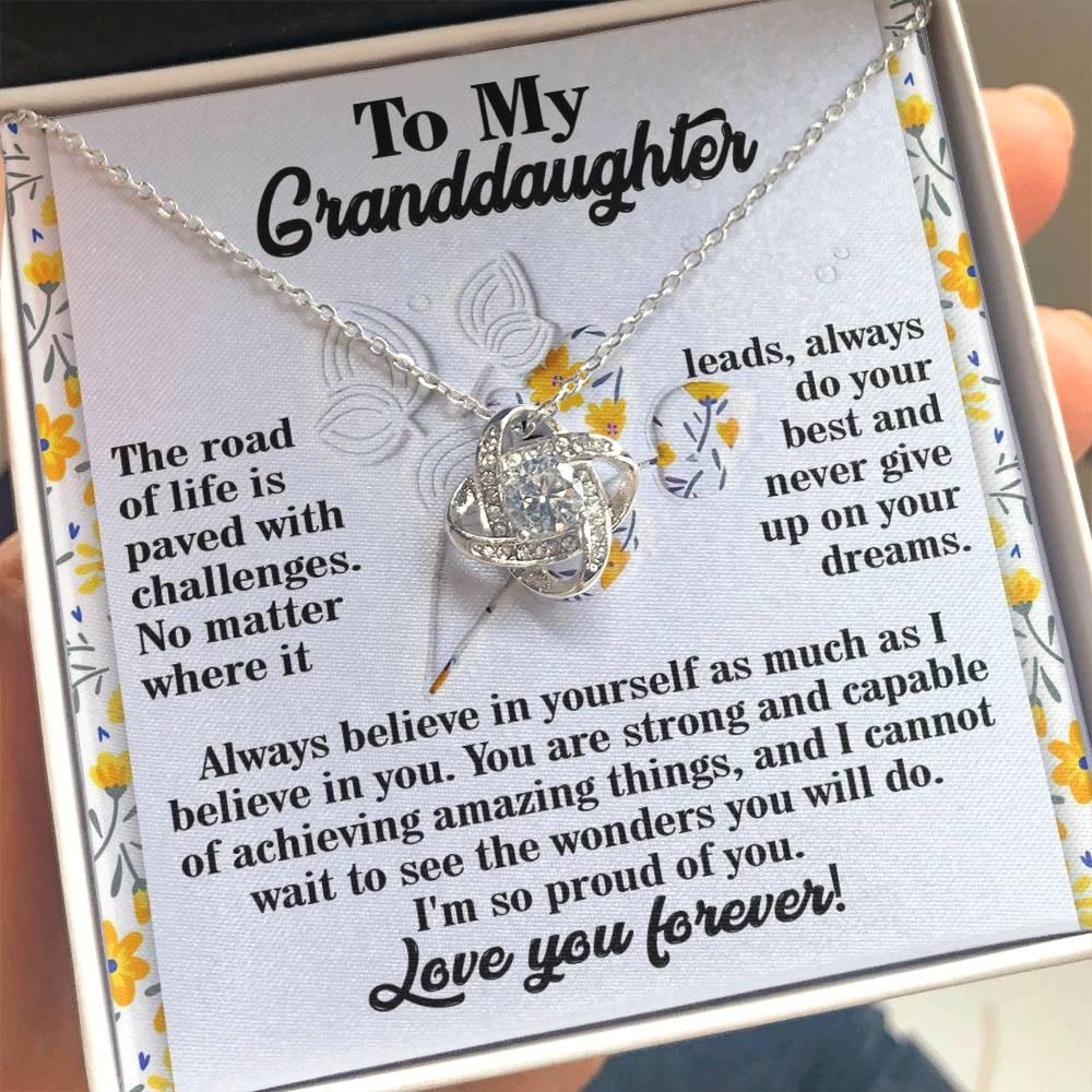 Gift for Granddaughter - On Your Dreams - Love Knot Pendant Necklace - Mallard Moon Gift Shop