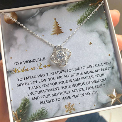 Gift for Mother-in-Law - Motherly Advice - Love Knot Pendant Necklace - Mallard Moon Gift Shop