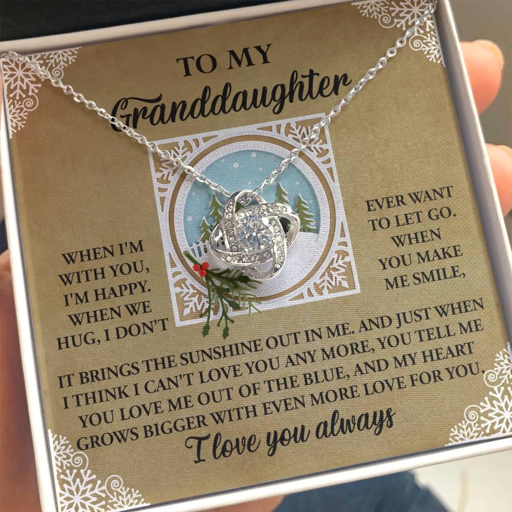 Gift for Granddaughter - Grows Bigger - Love Knot Pendant Necklace - Mallard Moon Gift Shop