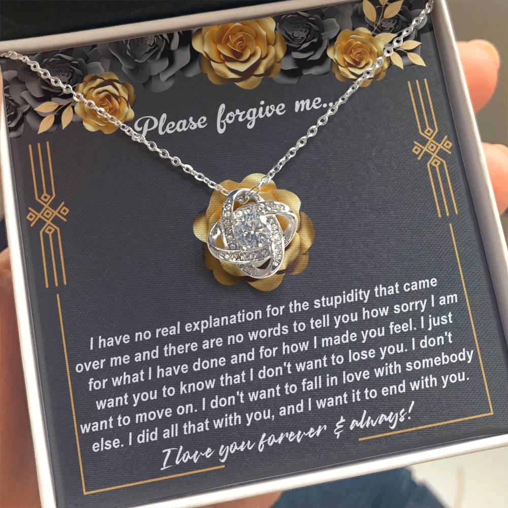 Gift for Girlfriend, Wife - Sorry, End With You - Love Knot Pendant Necklace - Mallard Moon Gift Shop