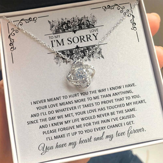 Apology Gift for Her - To My Love, I'm Sorry - Love Knot Pendant Necklace - Mallard Moon Gift Shop