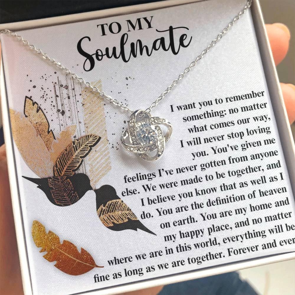 Gift for Soulmate - Given Me Feelings - Love Knot Pendant Necklace - Mallard Moon Gift Shop