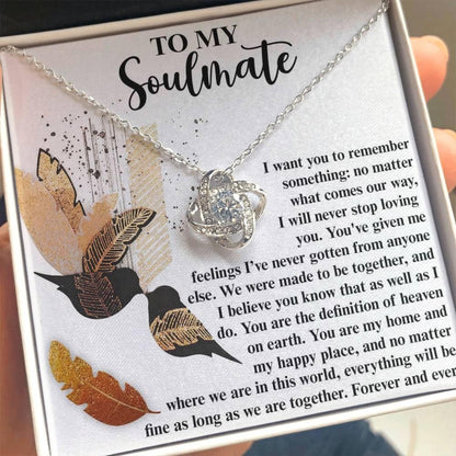 Gift for Soulmate - Given Me Feelings - Love Knot Pendant Necklace - Mallard Moon Gift Shop