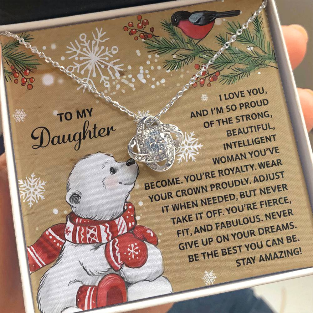 Gift for Daughter - Be the Best You Can Be - Love Knot Pendant Necklace - Mallard Moon Gift Shop