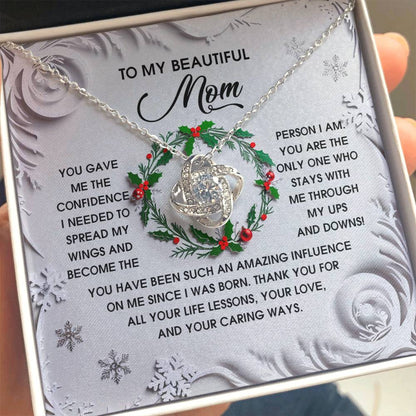 Gift for Mom - Spread My Wings - Love Knot Pendant Necklace - Mallard Moon Gift Shop