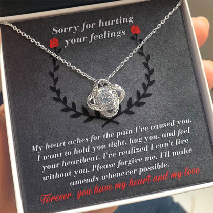 Apology Gift for Girlfriend, Wife, Soulmate - Sorry, Make Amends - Love Knot Pendant Necklace - Mallard Moon Gift Shop