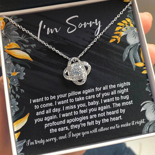 Gift for Girlfriend, Wife - Sorry, Be Your Pillow - Love Knot Pendant Necklace - Mallard Moon Gift Shop