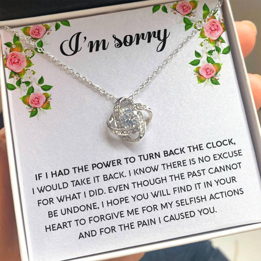 Gift for Girlfriend, Wife - Sorry, Make It Right - Love Knot Pendant Necklace - Mallard Moon Gift Shop