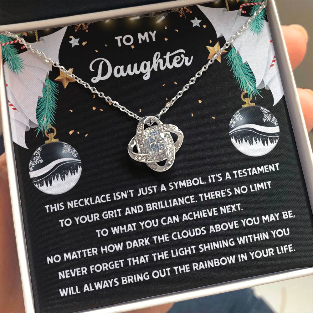 Gift for Daughter - The Rainbow - Love Knot Pendant Necklace - Mallard Moon Gift Shop