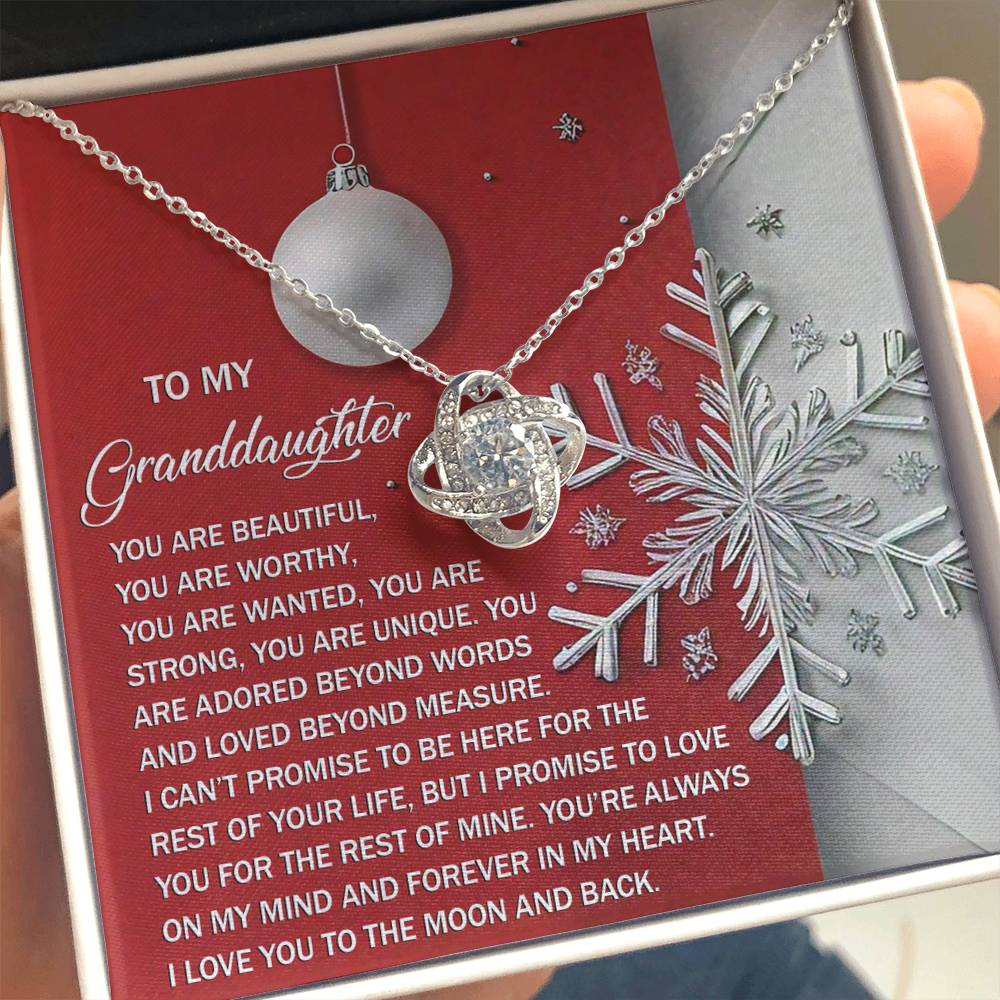 Gift for Granddaughter - Moon And Back - Love Knot Pendant Necklace - Mallard Moon Gift Shop