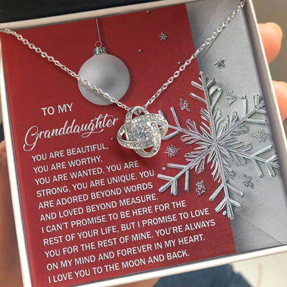 Gift for Granddaughter - Moon And Back - Love Knot Pendant Necklace - Mallard Moon Gift Shop