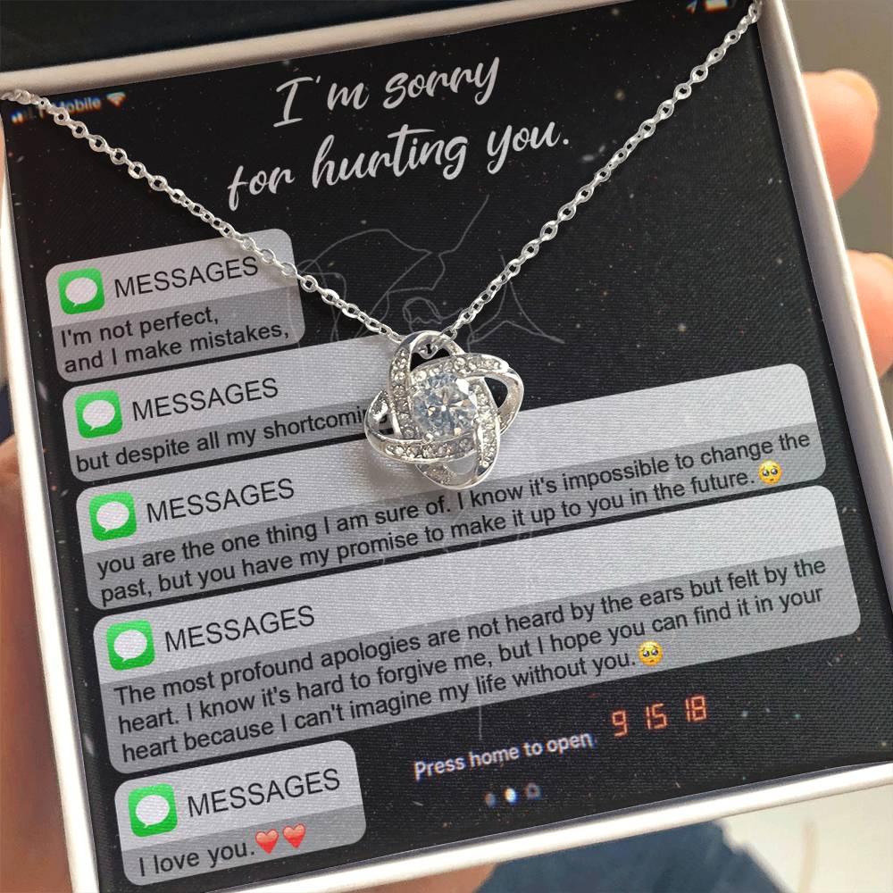 Gift for Girlfriend, Wife - Sorry, Life Without You - Love Knot Pendant Necklace - Mallard Moon Gift Shop