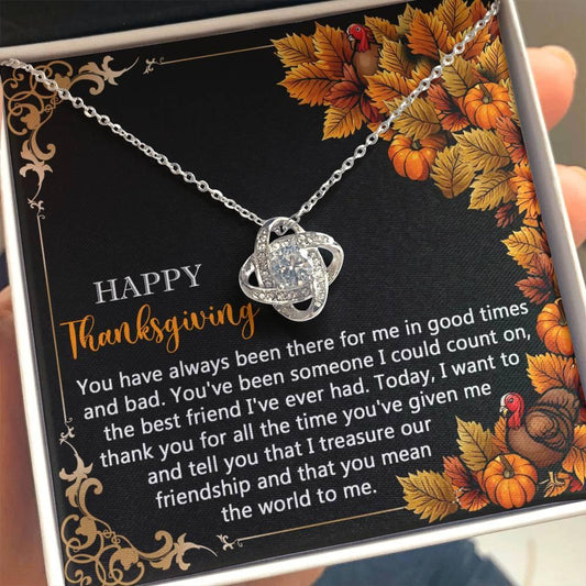 Gift for Thanksgiving - Count On - Love Knot Pendant Necklace - Mallard Moon Gift Shop