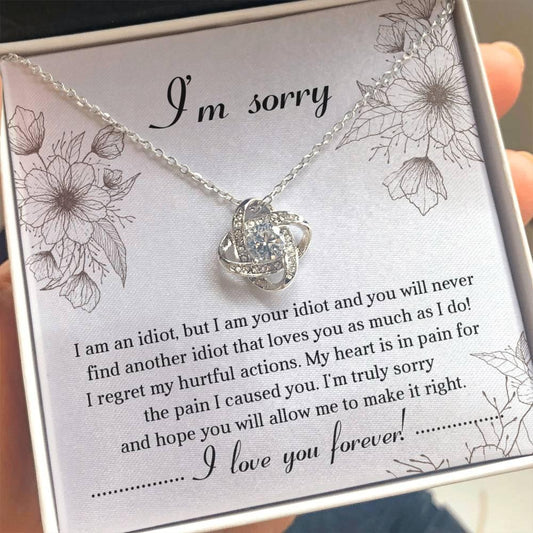 Apology Gift for Her - Sorry For The Pain I Caused You - Love Knot Pendant Necklace - Mallard Moon Gift Shop