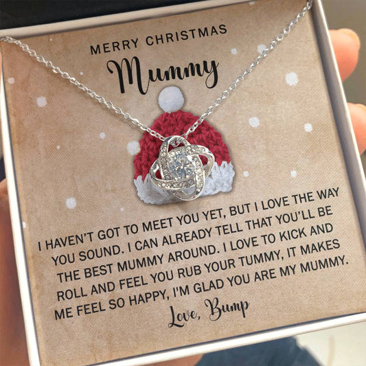 Gift for Mummy - Rub Your Tummy - Love Knot Pendant Necklace - Mallard Moon Gift Shop
