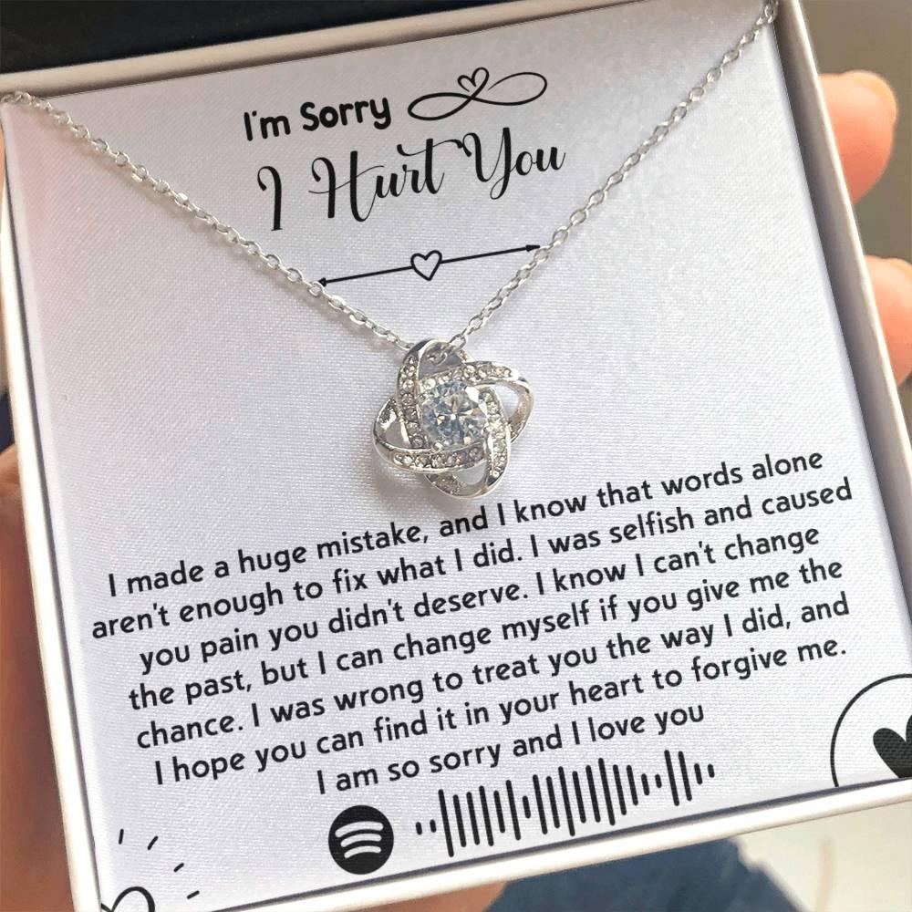 Apology Gift for Girlfriend, Wife, Soulmate - Sorry, You Didn't Deserve - Love Knot Pendant Necklace - Mallard Moon Gift Shop
