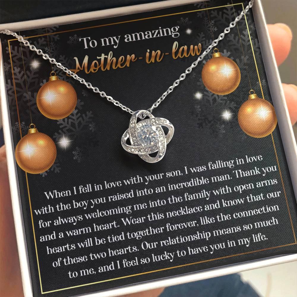 Gift for Mother-in-Law - Two Hearts - Love Knot Necklace - Mallard Moon Gift Shop