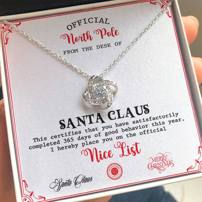 Nice List - Good Behavior - Love Knot Pendant Necklace - Mallard Moon Gift Shop