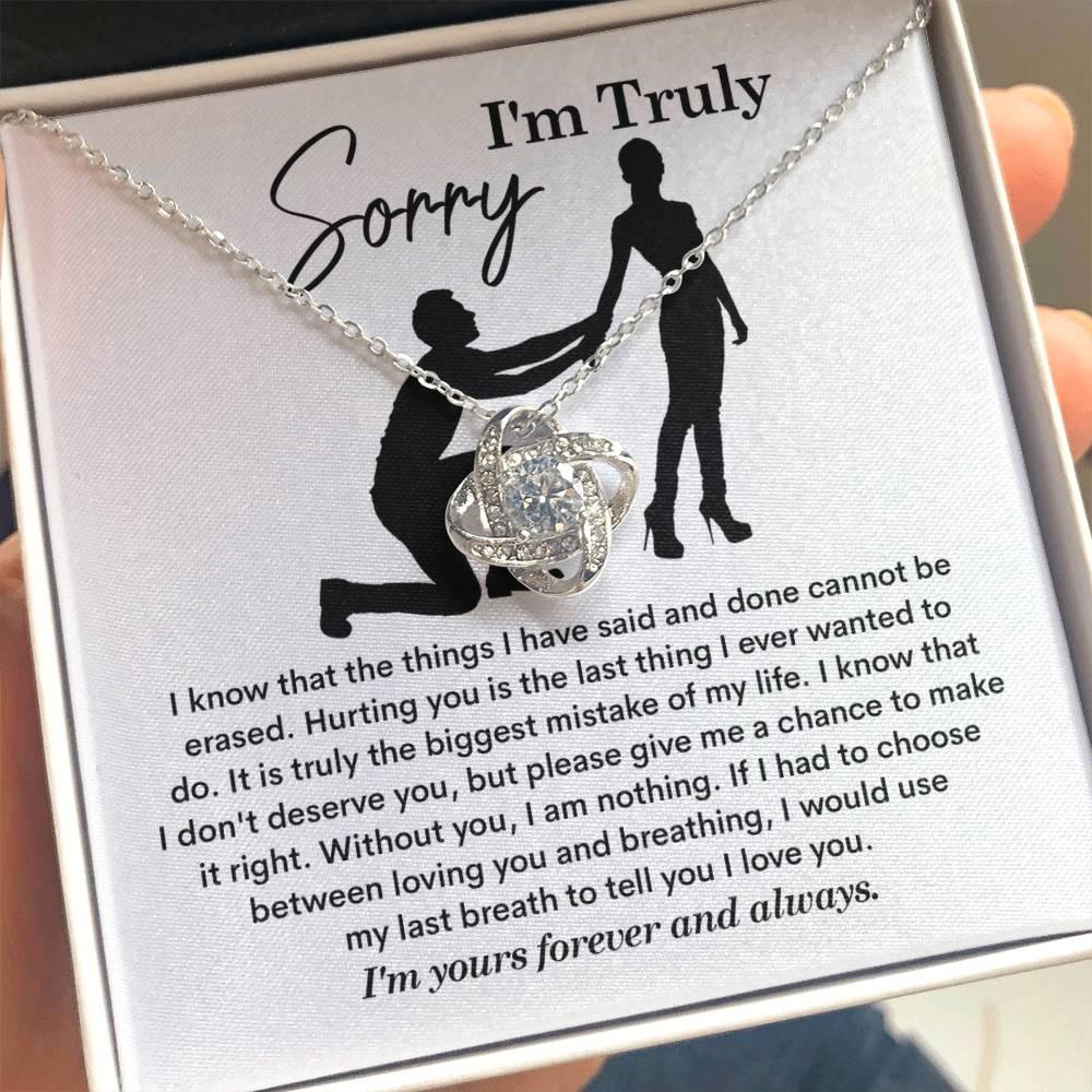 Gift for Girlfriend, Wife - Sorry, My Last Breath - Love Knot Pendant Necklace - Mallard Moon Gift Shop