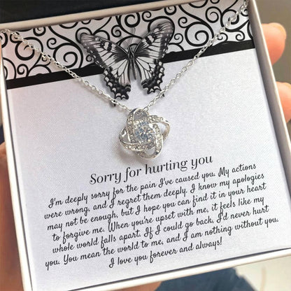 Apology Gift - Sorry for Hurting You - I am Nothing Without You - Love Knot Pendant Necklace - Mallard Moon Gift Shop