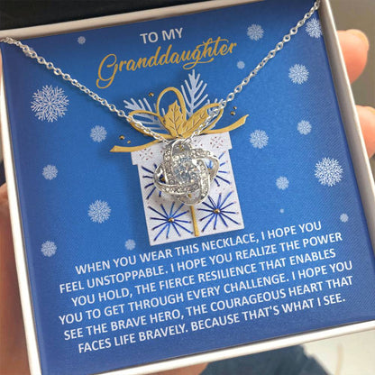 Gift for Granddaughter - Brave Hero - Love Knot Pendant Necklace - Mallard Moon Gift Shop
