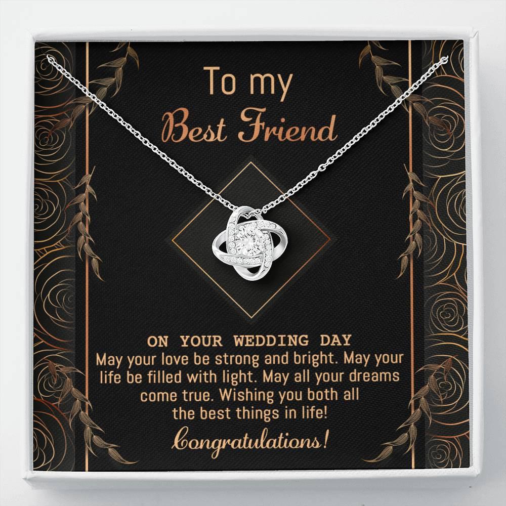Gift for Best Friend Wedding - Strong And Bright - Wedding Day Gift Love Knot Pendant Necklace - Mallard Moon Gift Shop
