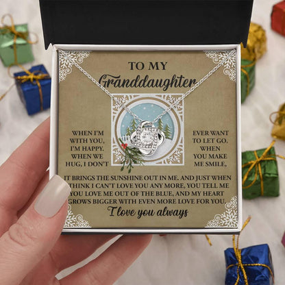 Gift for Granddaughter - Grows Bigger - Love Knot Pendant Necklace - Mallard Moon Gift Shop