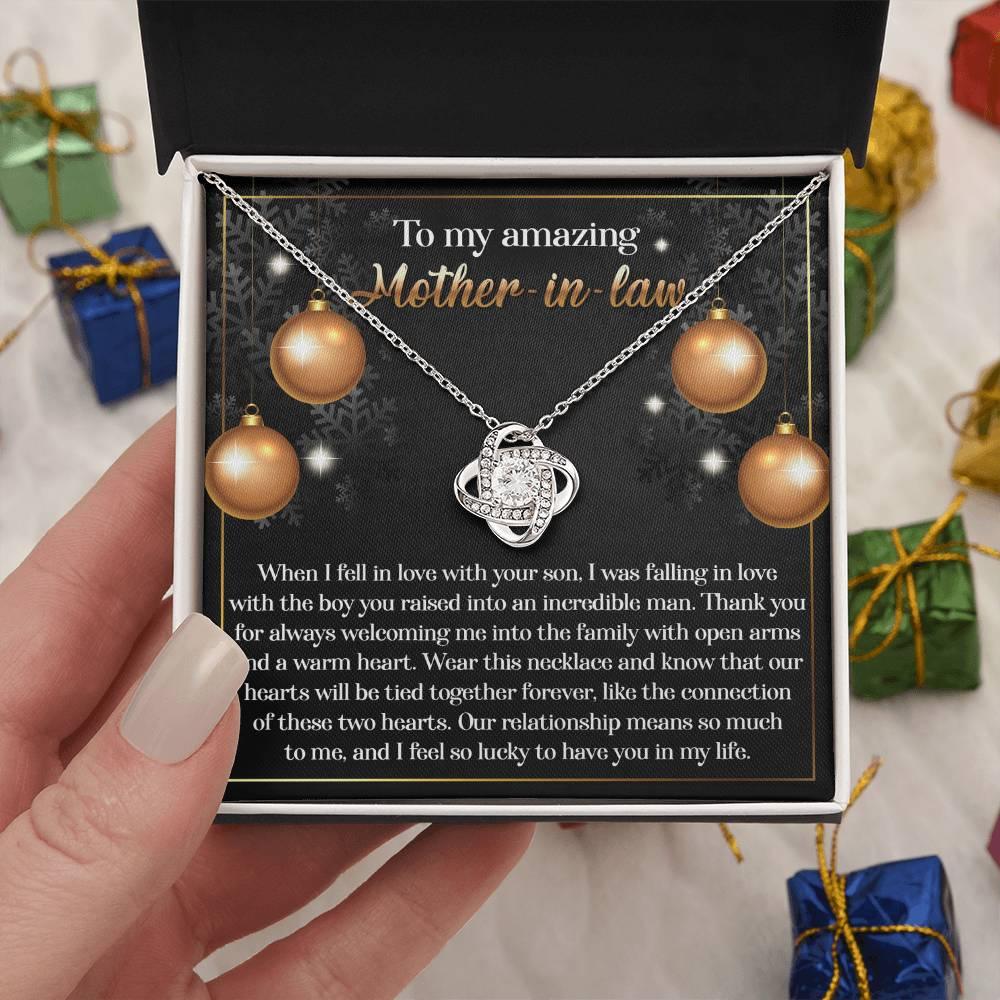 Gift for Mother-in-Law - Two Hearts - Love Knot Necklace - Mallard Moon Gift Shop