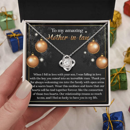 Gift for Mother-in-Law - Two Hearts - Love Knot Necklace - Mallard Moon Gift Shop