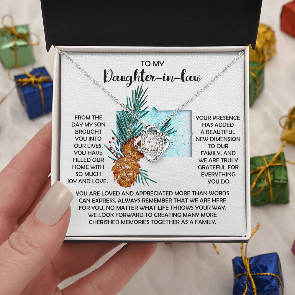 Gift for Daughter-in-Law - Here For You - Love Knot Pendant Necklace - Mallard Moon Gift Shop