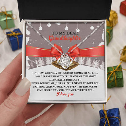 Gift for Granddaughter - Memorable Parts Daughter - Love Knot Pendant Necklace - Mallard Moon Gift Shop