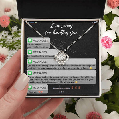 Gift for Girlfriend, Wife - Sorry, Life Without You - Love Knot Pendant Necklace - Mallard Moon Gift Shop