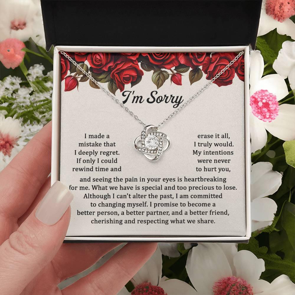 Gift for Girlfriend, Wife - Sorry, Precious To Lose - Love Knot Pendant Necklace - Mallard Moon Gift Shop