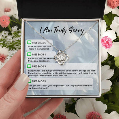 Gift for Girlfriend, Wife - Sorry, Make A Mistake - Love Knot Pendant Necklace - Mallard Moon Gift Shop