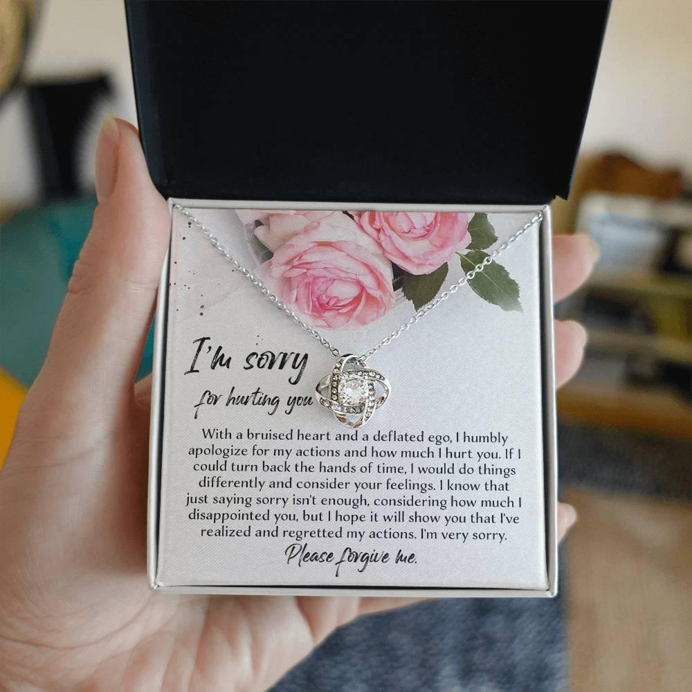 Apology Gift - Sorry, Regretted My Actions - Love Knot Pendant Necklace - Mallard Moon Gift Shop