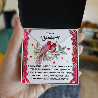 Romantic Gift for Her: Love Knot Necklace with Emotional Soulmate Message - Mallard Moon Gift Shop