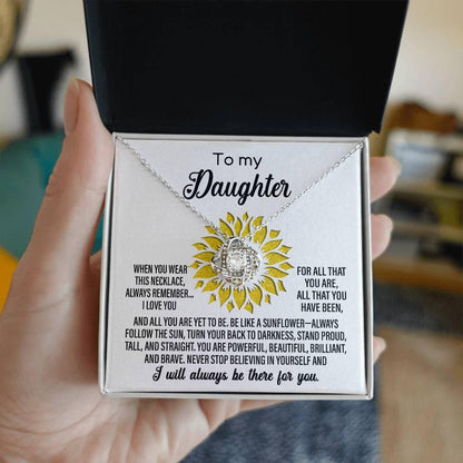 To My Daughter Be Like A Sunflower Love Knot Necklace - Mallard Moon Gift Shop