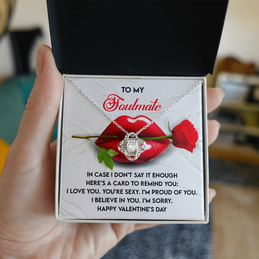 To My Soulmate Love Knot Pendant - Romantic Gift She'll Treasure - Mallard Moon Gift Shop