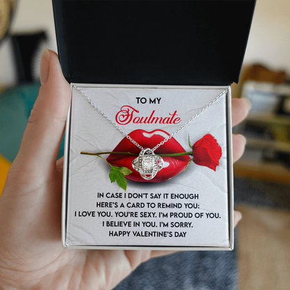 To My Soulmate Love Knot Pendant - Romantic Gift She'll Treasure - Mallard Moon Gift Shop