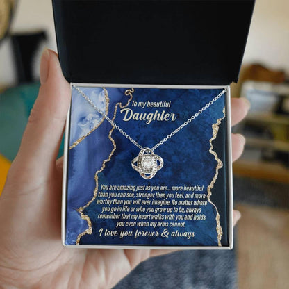 Daughter Wedding Day Gift - As You Are - Love Knot Pendant Necklace - Mallard Moon Gift Shop