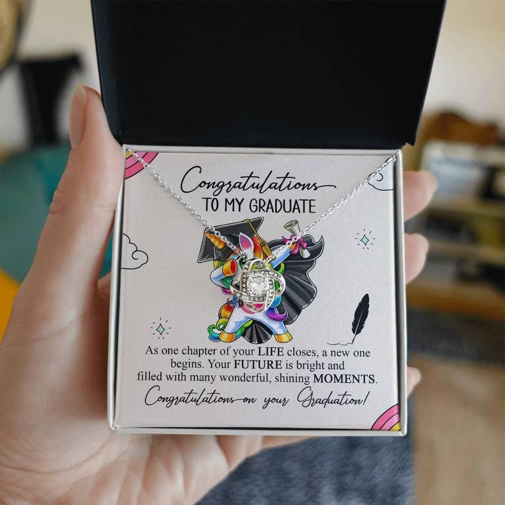 Daughter Graduation Pendant Necklace Gift Congratulations to my Graduate Your Future is Bright - Mallard Moon Gift Shop